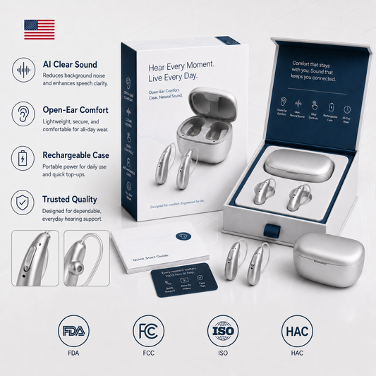 👂Concealed Smart In-Ear Rechargeable Hearing Aids-💡Machine washable, retains its shape, and has a long lifespan