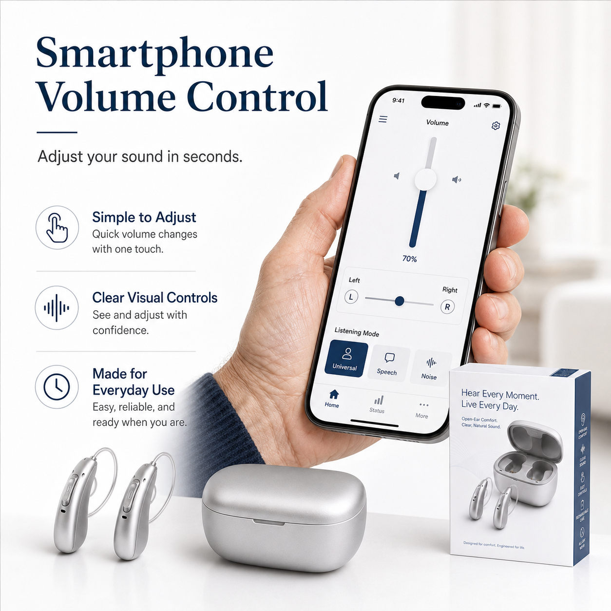 👂Concealed Smart In-Ear Rechargeable Hearing Aids-💡Machine washable, retains its shape, and has a long lifespan